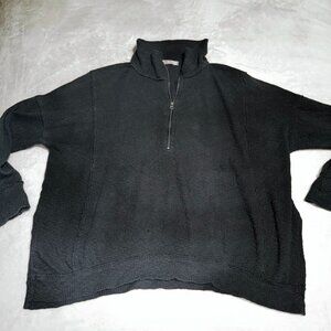 Women's We the Free Black Thermal 1/2 Zip Long Sleeves Sweater Size Medium